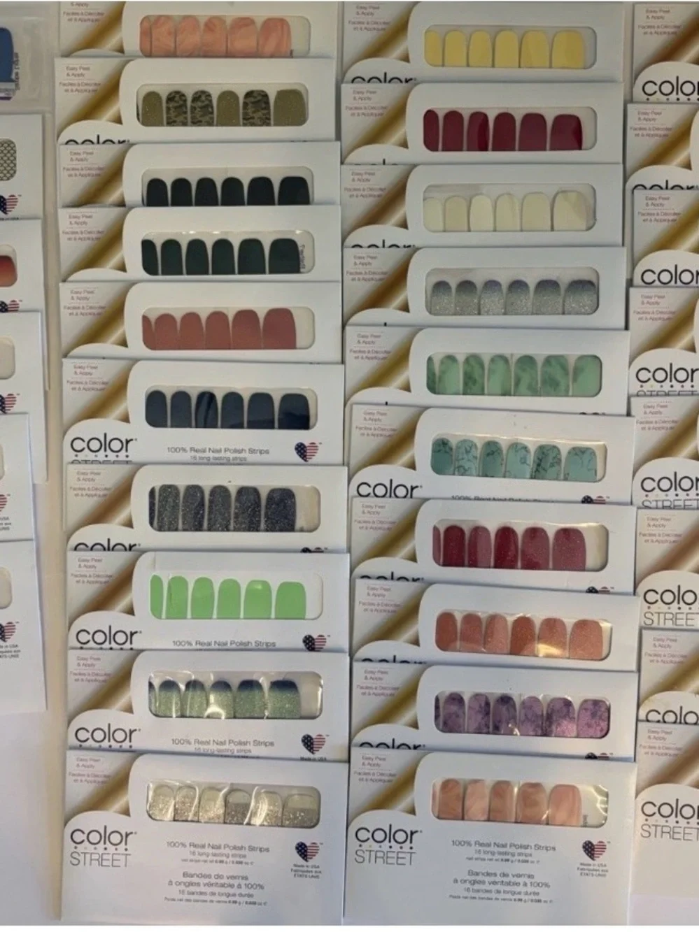 Color Street Nail Polish Strips — Greens, Pinks, Neutrals, Silvers 33 sets - Picture 1 of 2